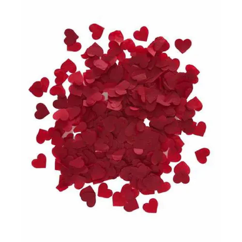 thePartyPopper Red Heart Confetti for Valentine’s Day – Love Theme Table Scatter, Romantic Party, Wedding, Proposal, Anniversary & Birthday Decoration
