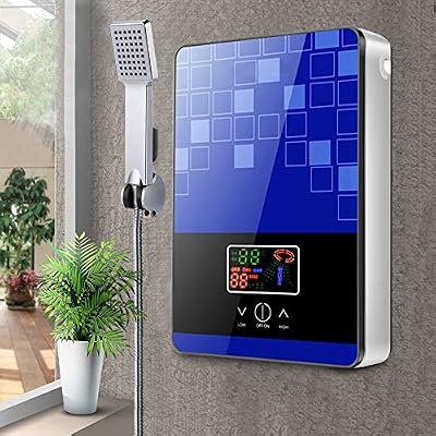 Tankless Electric Hot Water Heater Set 4500W 110V Instant Water Heater On Demand Bath Shower with LED Screen Display for Bathroom, Bathtub, RV, Whole House, Shower, Sink Small,w/Overheating Protection