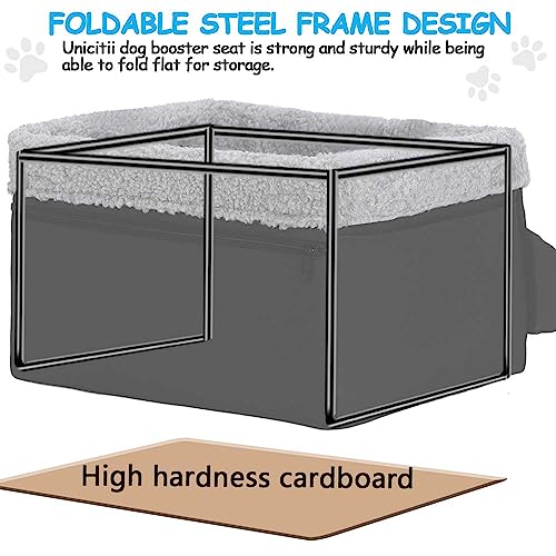 UNICITII Dog Booster Car Seat for Small Dogs,Elevated Dog Booster Seat for Dog up to 9kg,Puppy Car Seat, Dog Lookout Carseat Pet Travel Bed for Front Back Seat