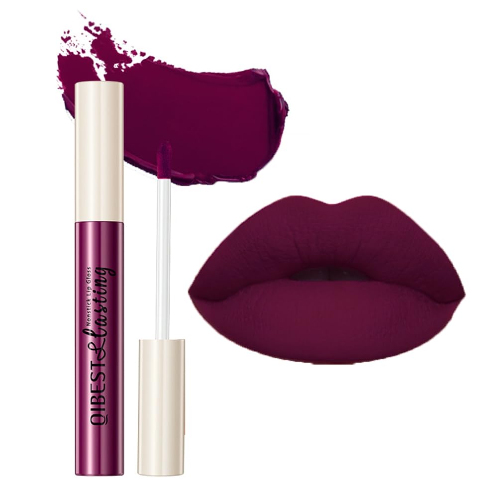 Matte Lip Gloss White Green Black Purple Vampire Lipstick Non-Stick Cup Non-Fading Liquid Lipstick Durable for Halloween Cosplay #16 Light Purple
