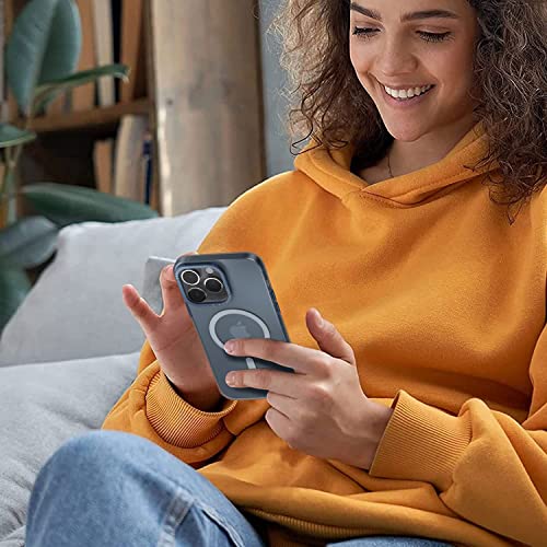 Image of eller sante SAN MagPro Frosted for iPhone 14 Pro Case Cover, 6 Feet Drop Protection, Shockproof, Scratch Resistant, Slim, Thin, Compatible with iPhone 14 Pro MagSafe Back Cover - Blue