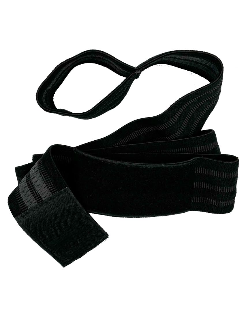Paire de Bandes de Genoux avec Bande Adhésive 200 cm | Musculation - Powerlifting - Bodybuilding | Bandes de Squat 2m avec Scratch Adhésif | Technologie Gripper | Facile d'utilisation