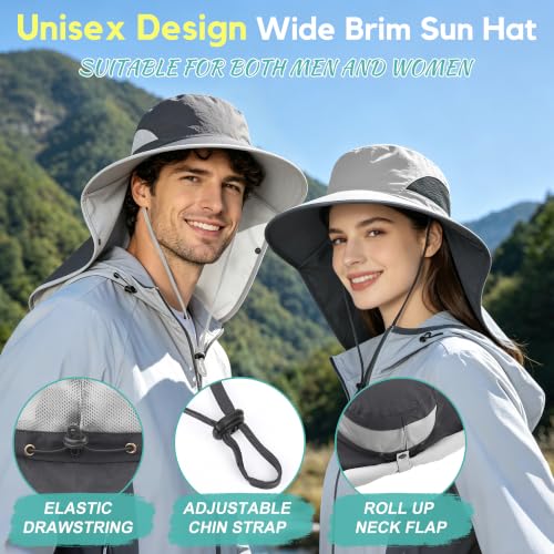 Pack 2 sombreros unisex con ala ancha para exteriores miniatura 3