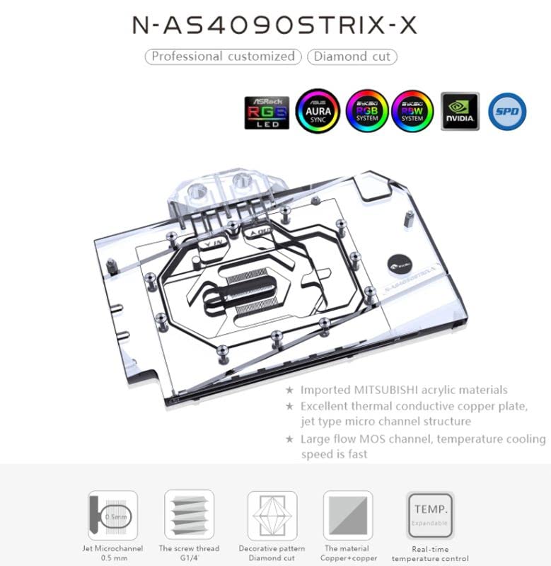 グラフィックボード・グラボ・ビデオカード N-AS4090STRIX-X Bykski Water Block Amazon.co.jp: Bykski GPU Water Block for RTX4090 LCS-N-AS4090STRIX