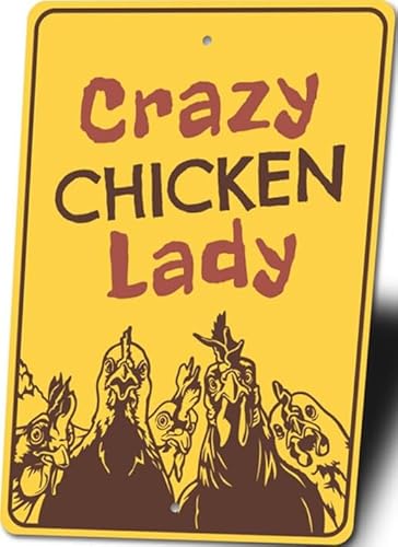 Crazy Chicken Lady Sign, Funny Farm Sign, Decorative Barn Sign
