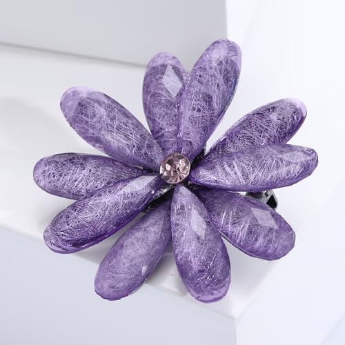 Image of Acrylic Flower-Shape Brooch Pin for Women Statement Brooch