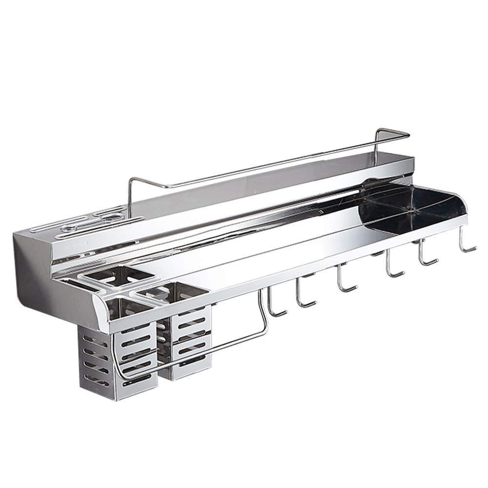 HADECOLL Shelf,Kitchen Racks Spice Rack Seasoning Utensils Rack, Hanging Knife Tool Rack Drainer Cutlery Basket Spoon Chopstick Holder Wall Mounted Towel Bar Hooks,50Cm Long,70Cm Long