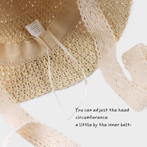 Baby Girl Straw Hat Outdoor Baby Sun Protection Hats Summer Bowknot Beach Cap for Infant Toddler Girls4
