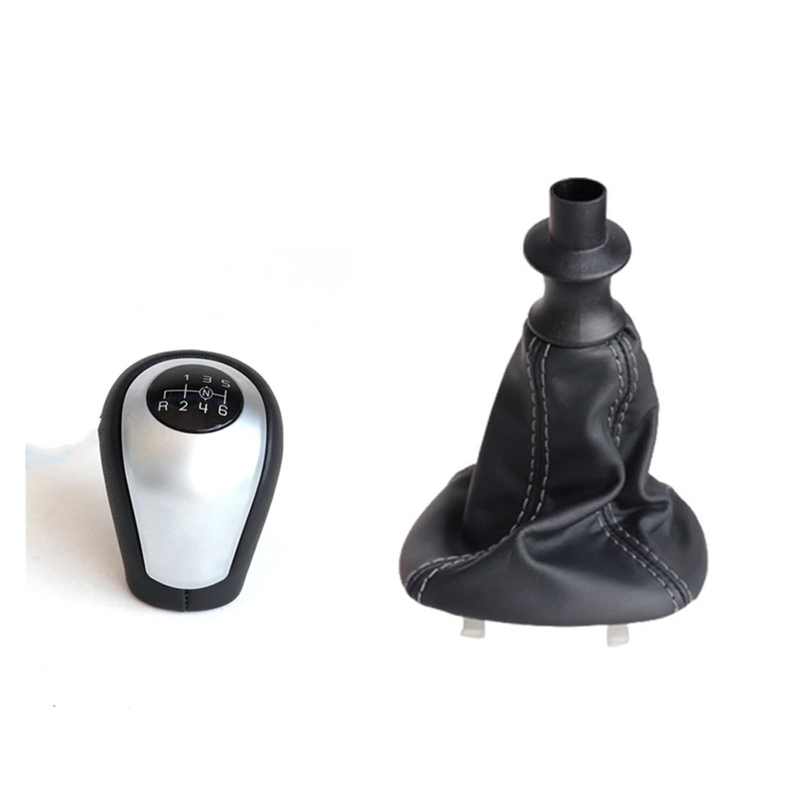 LinQianBhD Car Gear Shift Knob for Benz for W447 for Vito 2017 2018 2019 2020 Manual 6 Speed Car Shift Gear Stick Knob Boot Lever Handball Gaiter(6s knob with Boot)