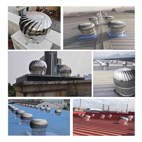 Évent d'éolienne rotatif pour toit et cheminée extérieure en inox durable