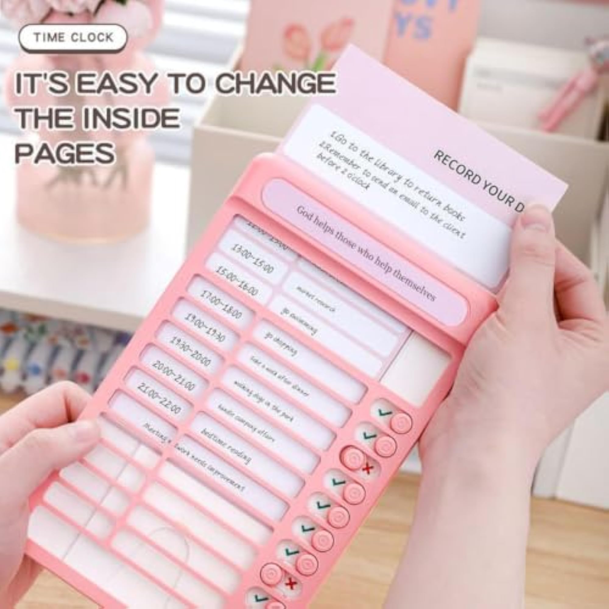 Habit Tracker Daily Planner Checklist Board with 15 Reusable Cards