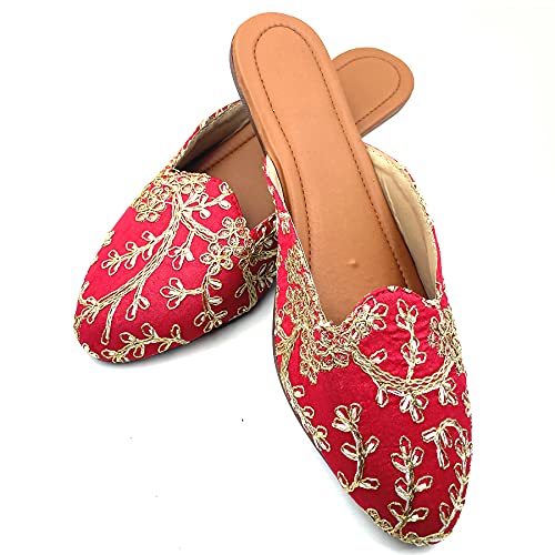 Chandrakala Bridal Mojaris for Women Flats Punjabi Jutti (WF138-P)