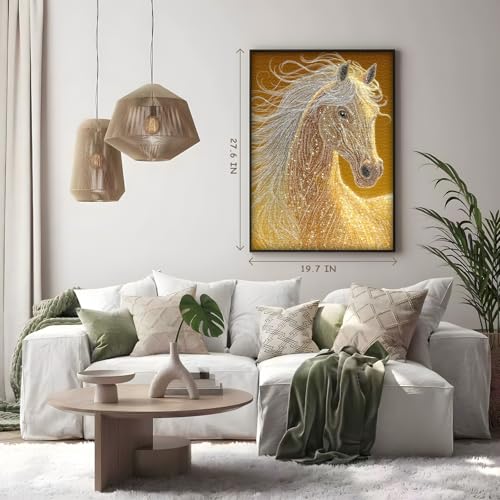 Rompecabezas de Caballos 1000 Piezas, Puzzle de Arte Animal Dorado de Fantasía, Desafío Difícil Imposible miniatura 6