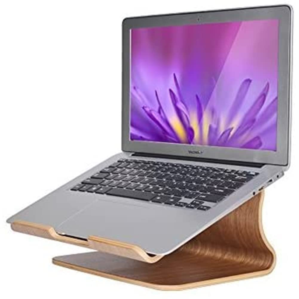 SAMDI Laptop Stand Wood Wooden Cooling Computer Holder Notebooks Desktop Mount for MacBook Air Pro 13 15 iPad