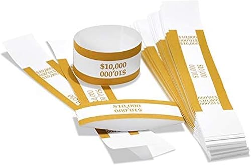 100 unidades de correas de moneda-Bill Wrappers bandas de dinero para organizar facturas ABA colores estándar autoadhesivos 75 x 115 pulgadas oro 100 unidades de correas de moneda-Bill Wrappers bandas de dinero para organizar facturas ABA colores estándar autoadhesivos 75 x 115 pulgadas oro
