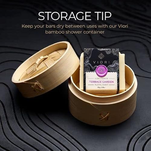 Viori Terrace Garden Shampoo Bar, Conditioner Bar, And Bamboo Holder Set (Includes Bamboo) - Handcrafted With Longsheng Rice Water & Natural Ingredients - Sulfate-Free, Paraben-Free, 100% Vegan #TOP7