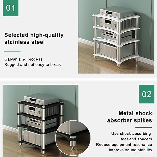 Meuble TV avec étagère AV – Design robuste et spacieux pour le rangement des amplificateurs et du matériel audio – Idéal pour le home cinéma et l'optimisation du système audio