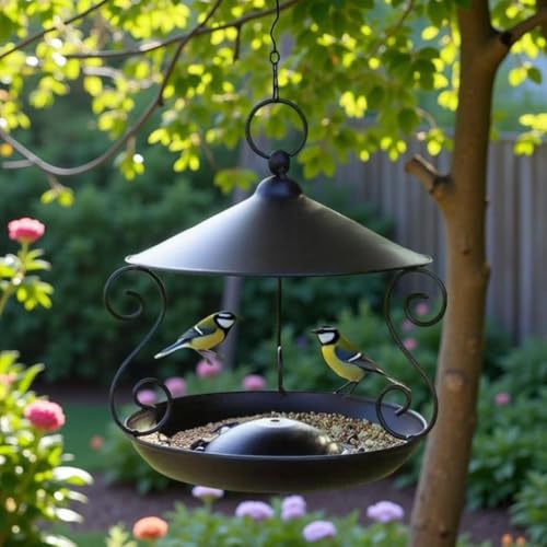 Mangeoire à oiseaux extérieur en métal résistant pour terrasse