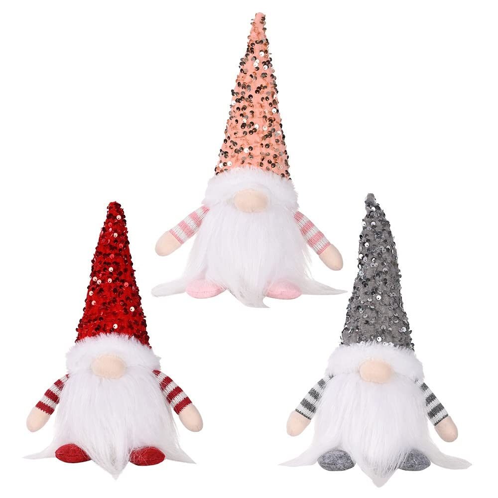 Décoration de noël GNOME de Noël 3PCS avec LED Ornements de Table Santa elf Santa Elfe suédoise Décoration Sapin de noël