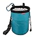 MoKo Chalkbag, Kordelzug Magnesiabeutel Klettern Bouldern Chalk Bag mit Einstellbar Gurt & Reißverschlusstasche & Karabinerclip für Klettern Gewichtheben Gymnastik Crossfit - Hellblau
