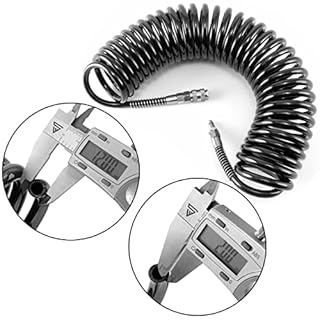 STAHLWERK DS 10 ST Tubo professionale per aria compressa in PU Tubo a spirale di 10 metri con attacco rapido e raccordo spinato