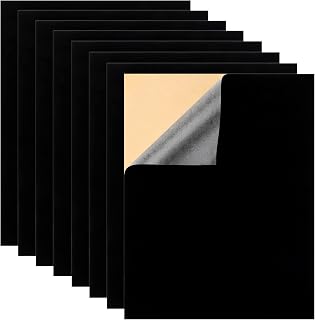 Black Self Adhesive Felt Sheets,UPINS 8PCS 15.7 × 11.8 inch Soft Velvet Felt Fabric Sticky Back Felt for Jewelry Box Drawer Liner and DIY Crafts
