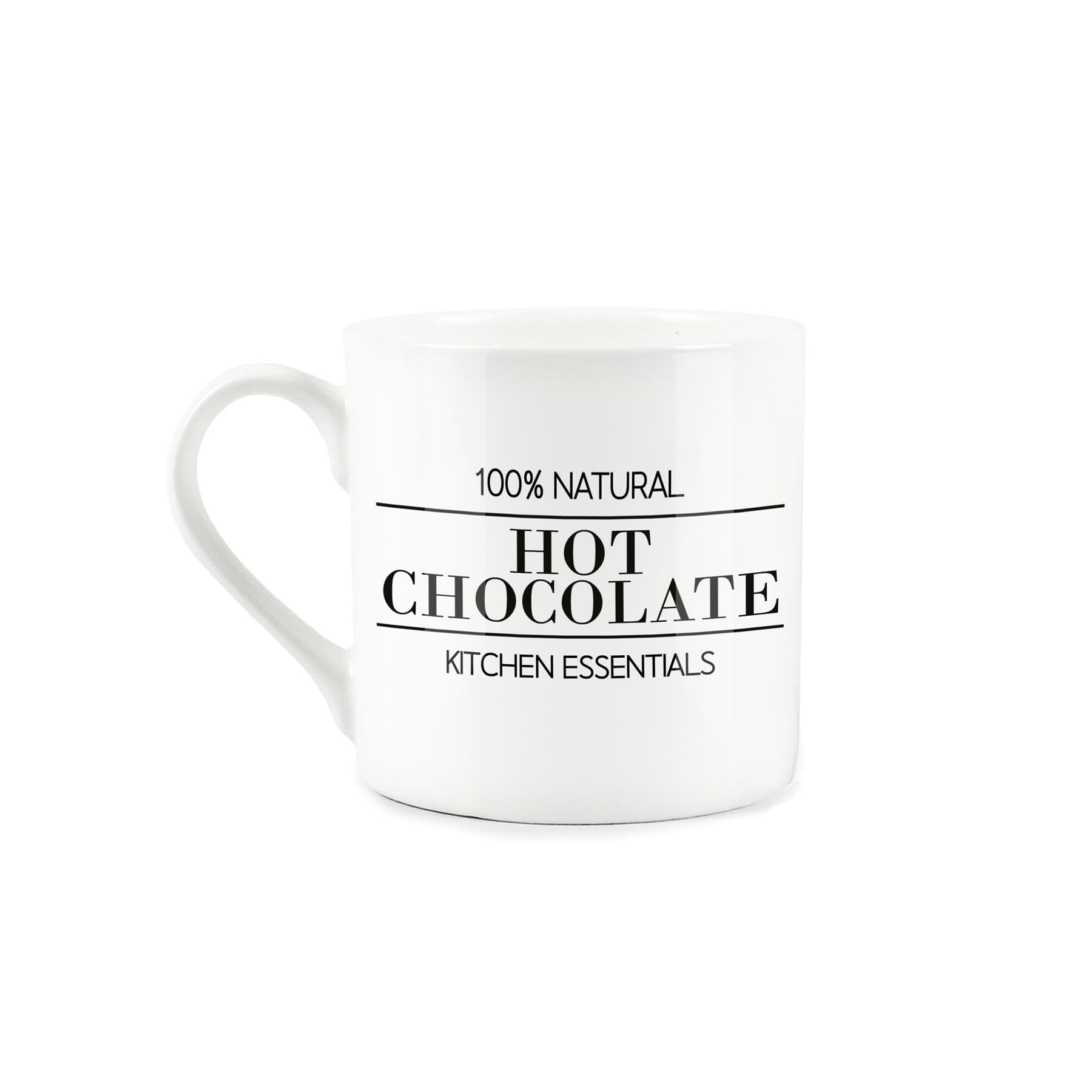 Purely Home Minimalist Hot Chocolate Mug - Simplistic Black & White Decor Gift - Bone China Cup Gift/Present - Image 2