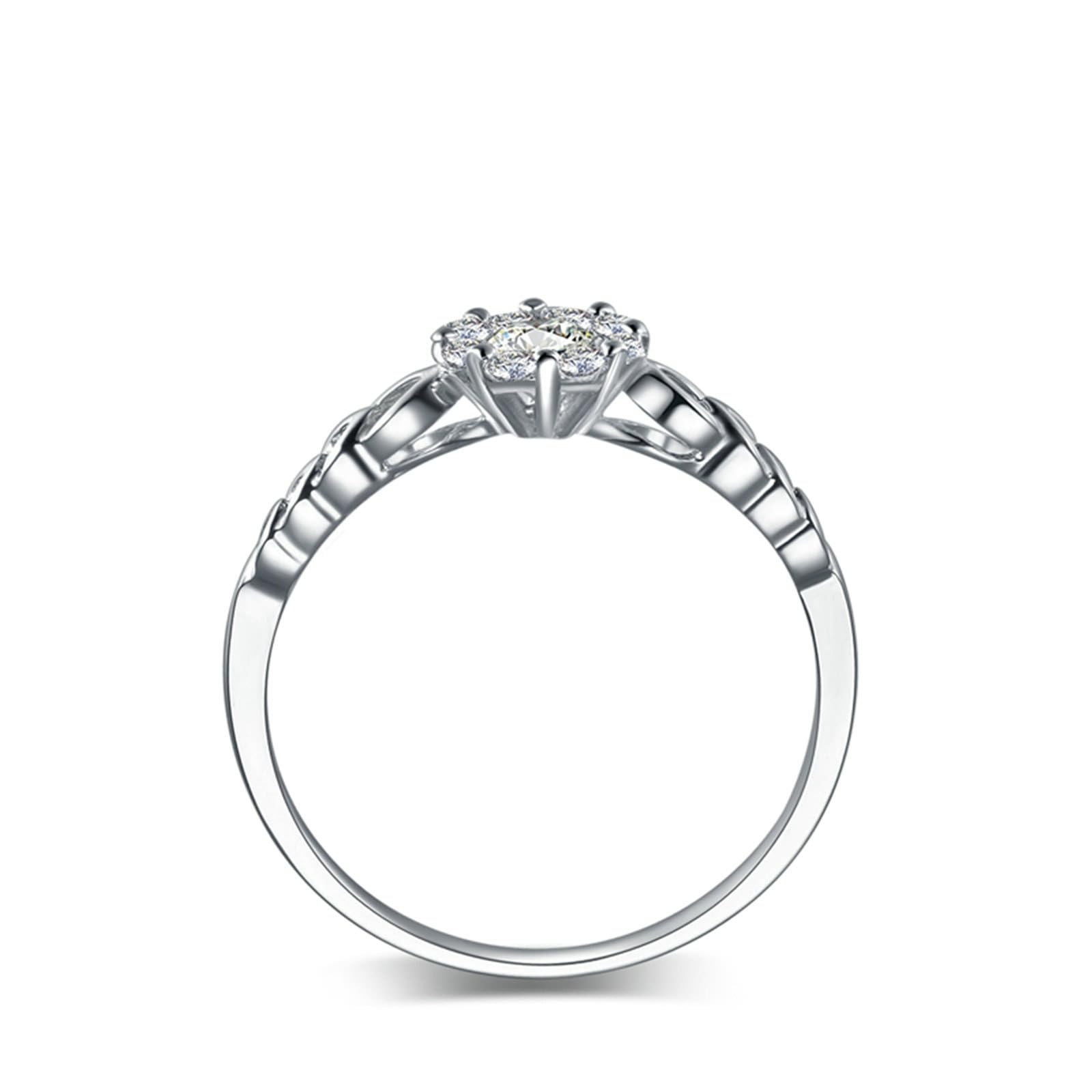 Anillo de graduación, anillo solitario de oro blanco de 18 quilates de 1 0,21 quilates VVS blanco redondo brillante cultivado en laboratorio, regalo para el día de San Valentín