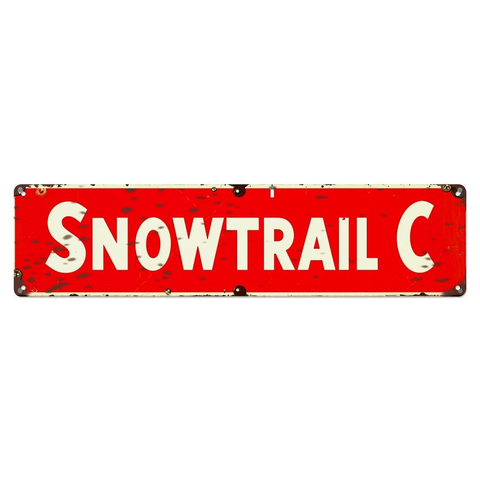 Snowtrail C Vintage Tin Sign Retro Metal Wall Decor Metal Poster, Home Bar Garage Farmhouse Cafe Wall Art Decoration 4x16Inch