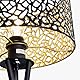 Osasy Moderne Stehlampe mit Wechselschirm, Dreibein-Gestell, Schwarz, Dimmbar, E27 Fassung, Dekorative Stehleuchte für Wohnzimmer und Büro (Schwarz Gold-MusterC)