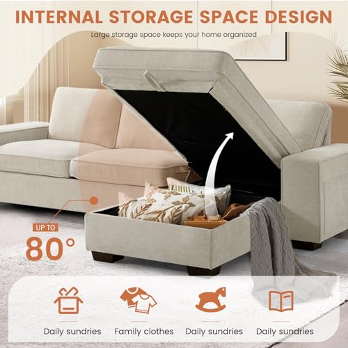 Ashomeli SF92002 99 Inch Convertible Sectional Sofa,L Shaped Couch,Multi-Functional Reversible Sofa thumb #2