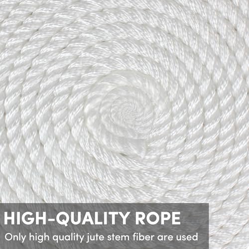 Anchor Rope 200 ft x 1/2 inch Polypropylene Rope 3 Strand Twisted Anchor Line for Boat/Sailboat/Mooring/Pull Lines,Boat Anchor Rope with Thimble, 5850LB Breaking Strain