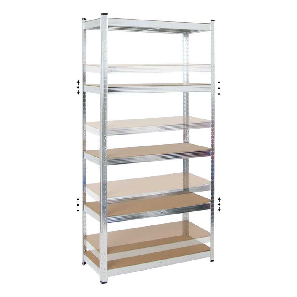 PROREGAL 2X Schwerlastregal Gorilla | HxBxT 180x90x40cm | Fachlast 175kg | Verzinkt | Garagenregal Kellerregal Werkstattregal Lagerregal Steckregal