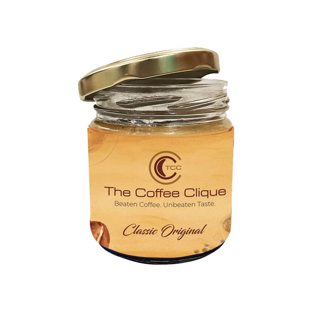 The Coffee Clique | Classic Original | Beaten Coffee Paste | Cafe Like Cappuccino At Home | No Additional Sugar Needed | 160 Grams | Flavoured Coffee
