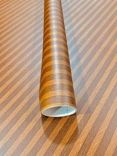 Image of WALLMATE Self Adhesive Wood Grain Wallpaper Vinyl Furniture Sticker Wood Wallpaper Kitchen Wallpaper Wooden Door Desktop Wallpapers (Fluted Wooden, 16x96 Inch)