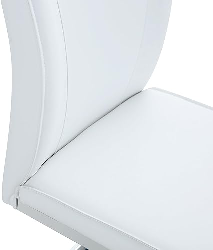 Miniatura 4 de Silla arqueada de lujo y minimalista, juego de 2 piezas de material de poliuretano negro, silla de comedor de alto rebote, silla de oficina, con