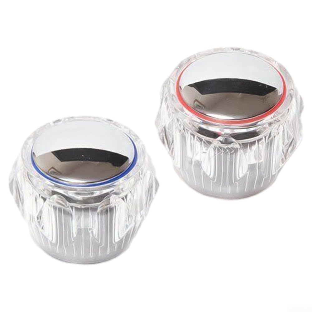 2 Pcs Cold & Hot Tap Top Head Covers,Sink Tap Replacement Bathroom Kitchen Sink Tap Faucet Cove Handle for Home Kitchen Bathroom