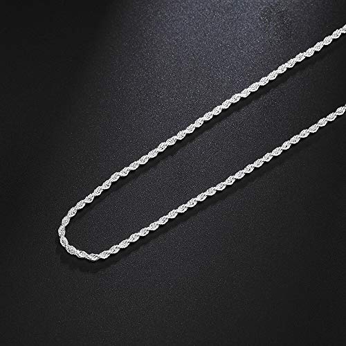 Collier chaîne en corde anti-nœuds robuste tailles 16 à 24 pouces