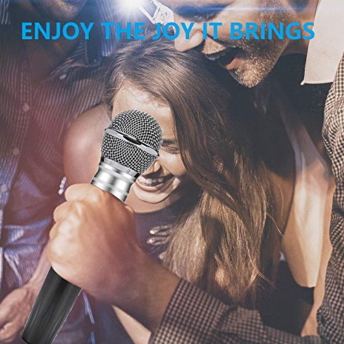 Wireless Microphone System, GEARDON 100 Channel Dual UHF Metal Cordless Handheld Mic Set with 200ft Long Range Professional Performance for Presentation/Church/Karaoke