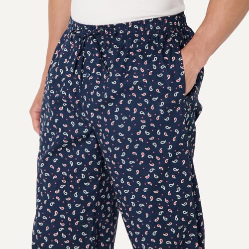 Image of Amazon Essentials Men's Cotton Poplin Straight-Fit Pajama Pants with Pockets, Elastic Waist, Drawstring