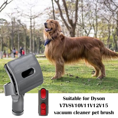 Hundebürste für Dyson V15 V12 V11 V10 V8 V7, Staubsauger Zubehör für Dyson Tierhaarbürste für Dyson Staubsauger Hund Tierhaarbürste Aufsatz mit Verlängerungsschlauch und Adapter Schalter