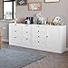 HOSTACK 6 Drawer Dresser, Modern Dresser Chest with Wide Drawer Organizer, Chest of Drawers, Wood Dresser for Bedroom, Living Room, Closet, White