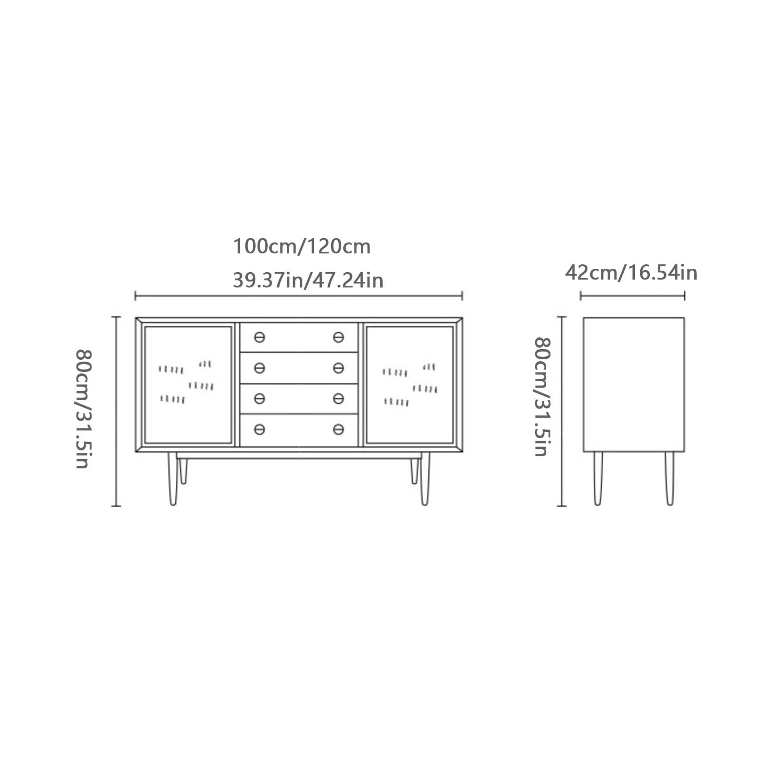 Armadio cucina Mobile in rattan con ante e cassetti for riporre gli oggetti stoccaggio(100 * 42 * 80cm)