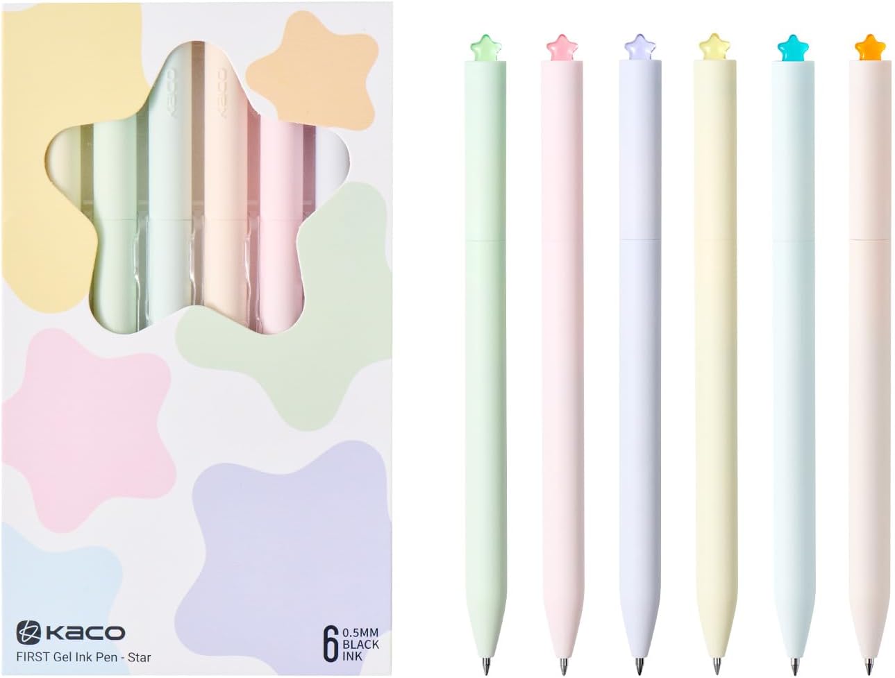 Kaco FIRST Gel Pens Cute Stationery Black Ink, 0.7 mm Medium Point, Aesthetic...