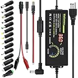 Universal Power Supply 3V~36V 4A 144W Adjustable Variable AC/DC Adapter Charger, 100V-240V AC to DC Converter with LED Voltage Display & 14 Tips & Polarity Converter & Test Lead