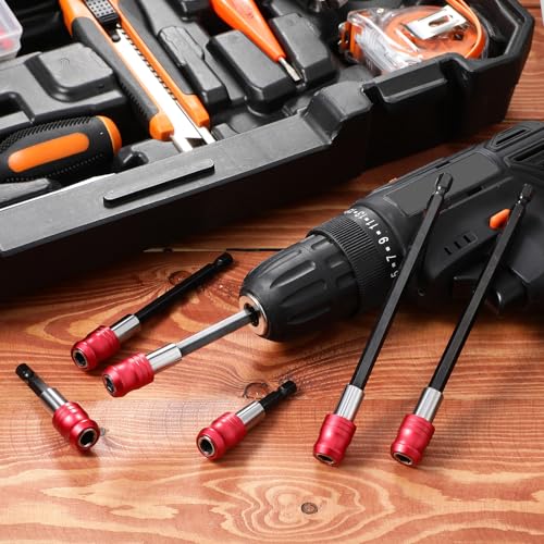 Image of Honoson 12 Pcs Drill Bit Extension Magnetic Drill Extension Bit Holder 1 /4 Inch Hex Shank Automotive Quick Release Screwdriver Extender Adapter Set for Screws Nuts Handheld Driver 3 Sizes