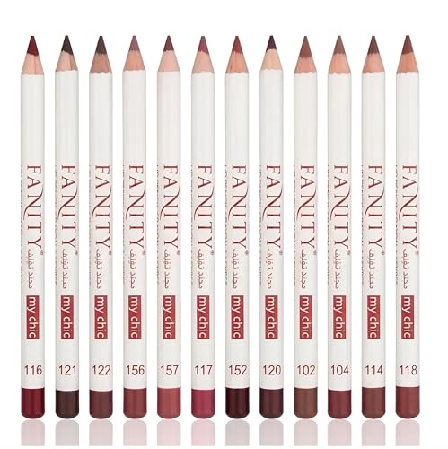 بيوتي مجموعة محددات شفاة مطفية كريمية 12 لون Beauty Matte Lip Liner 12 Colors Set