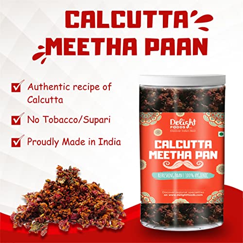 Image of Delight Foods Premium Calcutta Meetha Paan Mukhwas Mouth Freshener, 300grams (100g x 3) | Without Supari |Sweet Paan Hygienically Packed Jar | Traditional Mukhwas