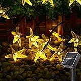 snomyrs - luci solari a forma di stella marina da 21 m, 30 led, per giardino, cortile, prato, patio, decorazione natalizia (bianco caldo)