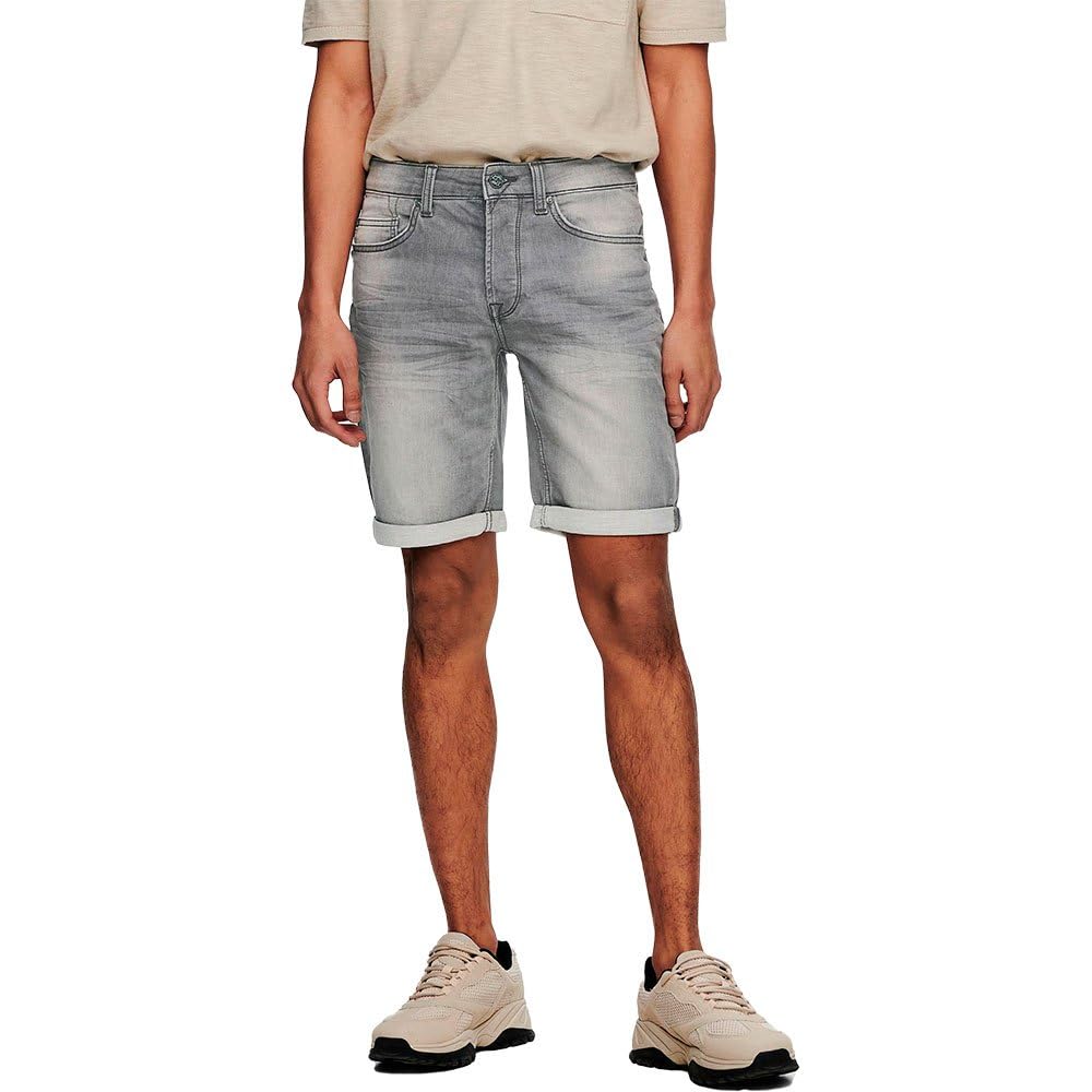 Only & Sons Pantalones Cortos de Mezclilla para Hombre